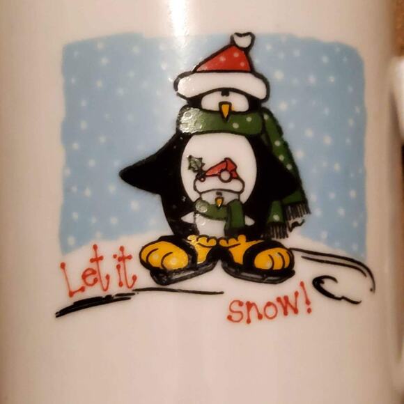Coffee Mug Penguin Let it Snow 3.75" - Picture 3 of 8